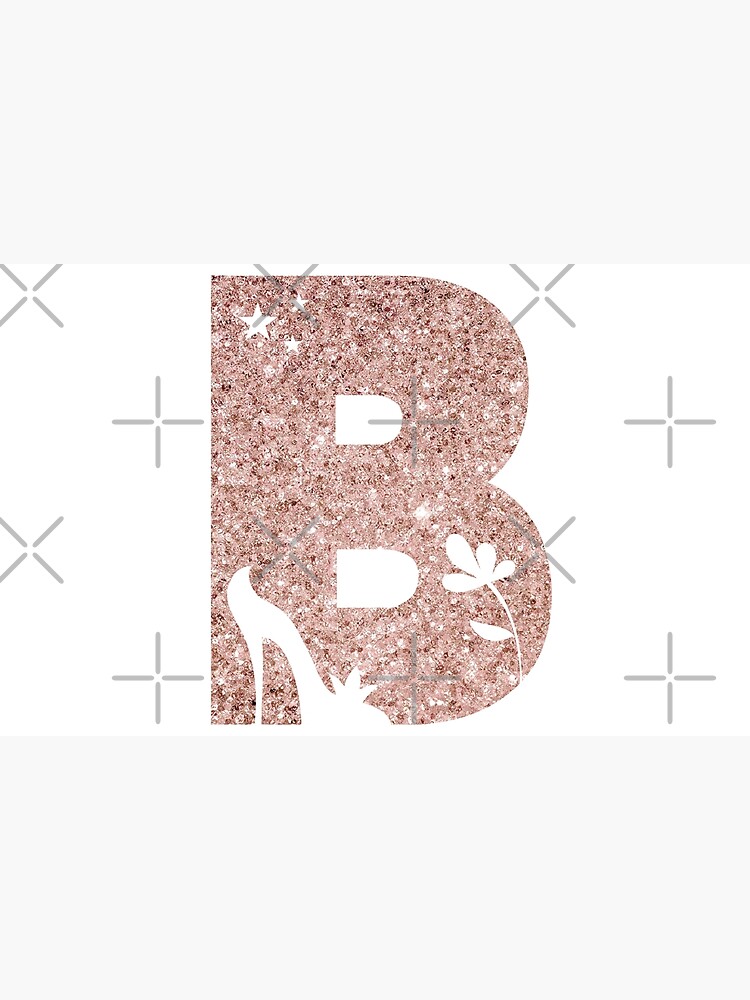 Letter B Rose Gold Glitter Fairy Monogram Poster By Janeapril Redbubble