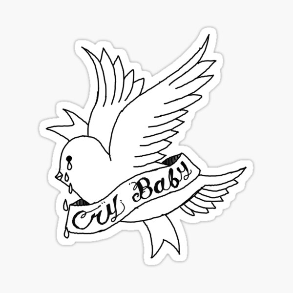 Pegatina Lil Peep Cry Baby Dove De Mxtch Redbubble