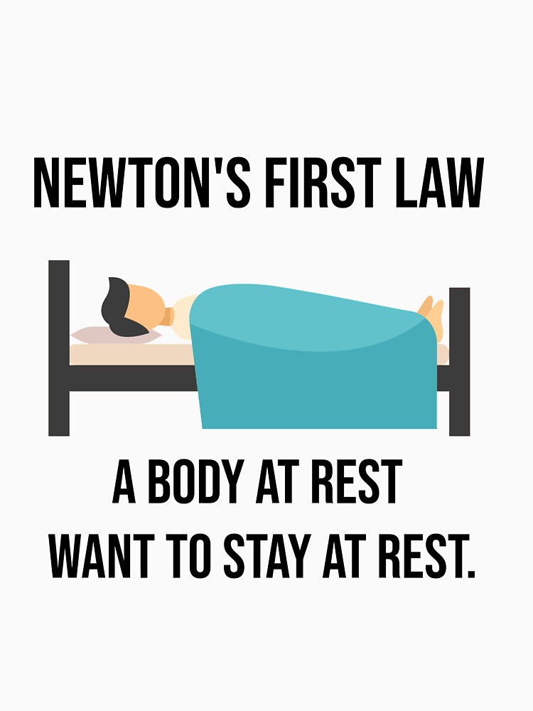 Newton S First Law Funny Physics Joke T Shirt By Seifkdm Redbubble