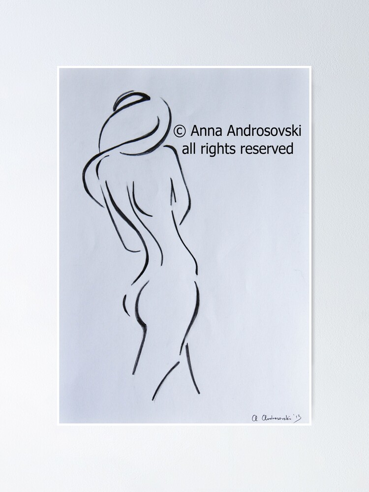 Sketch Of A Nude Woman Poster By Androsovski Redbubble