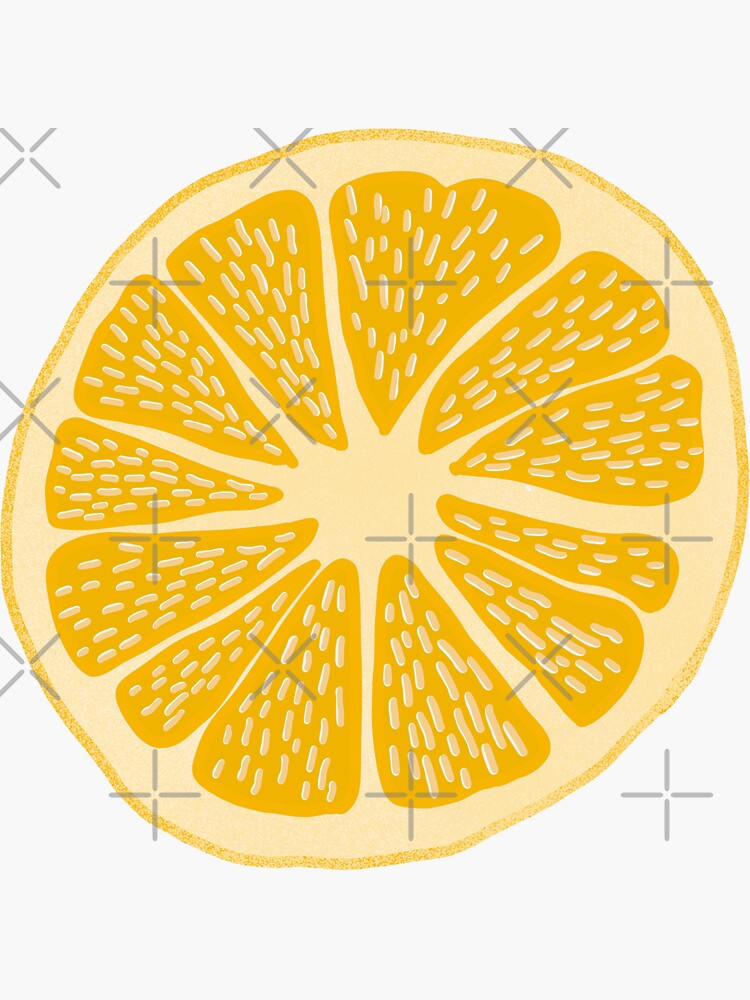 Lemon Orange Citrus Sticker Sticker For Sale By Lavendrdzigns Redbubble