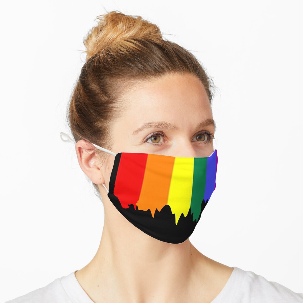 LGBT Gay Pride Rainbow Drip Paint Mask For Sale By Ricaso Redbubble