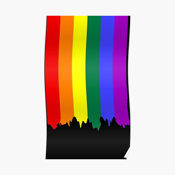 Lgbt Gay Pride Rainbow Drip Paint Poster By Ricaso Redbubble