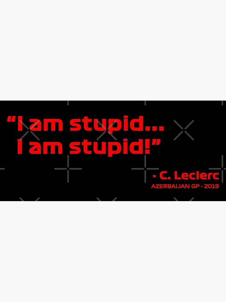 I Am Stupid Leclerc Canvas Print For Sale By Andreanastasio Redbubble