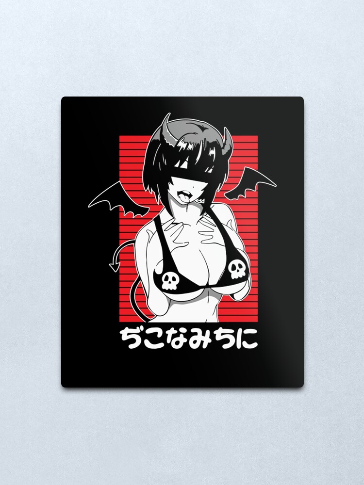 Ahegao Waifu Material Devil Girl A Ahegao Metal Print By Luebanomarlena Redbubble