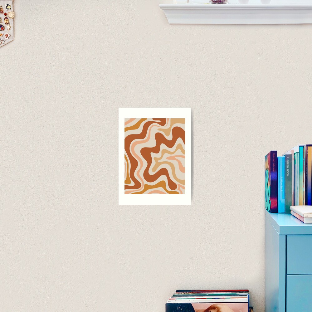 Liquid Swirl Retro Modern Abstract In Earth Tones Art Print For Sale