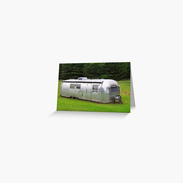 Vintage Airstream Travel Trailer Vermot Greeting Card By