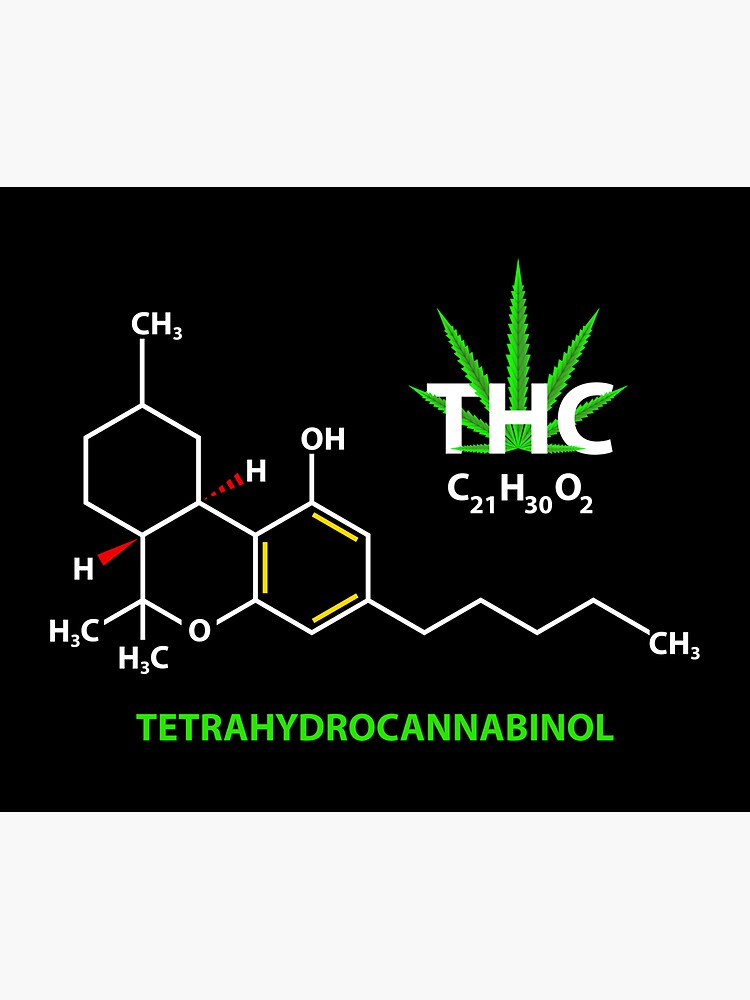 Thc Molecule Sticker By Sisusisu Redbubble