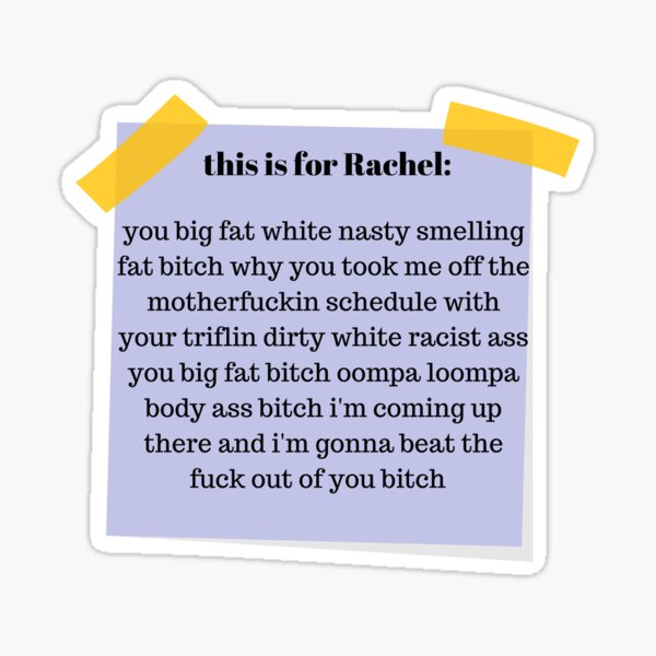 This Is For Rachel TikTok Sticker By Daythuh Redbubble