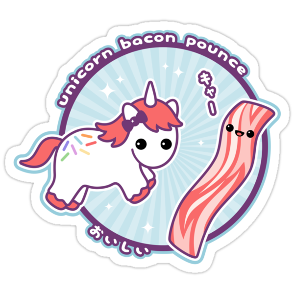 unicorn-bacon-pounce-stickers-by-sugarhai-redbubble