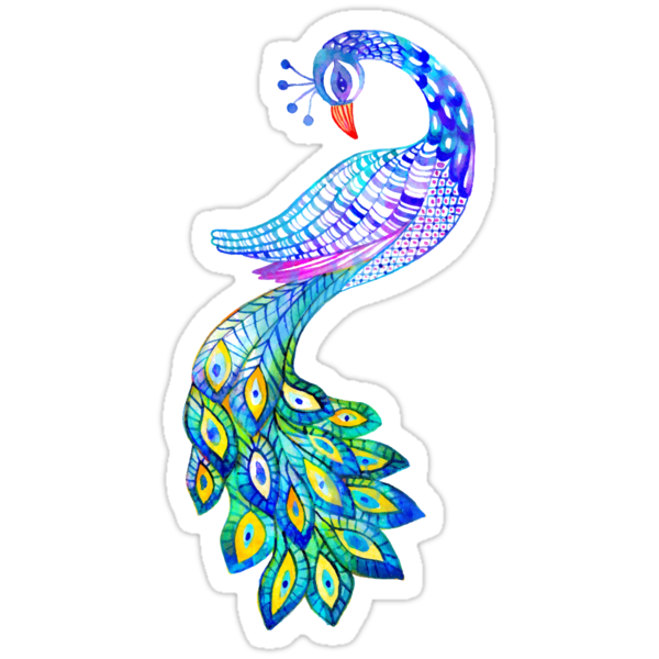 Peacock Stickers By Kristin Sheaffer Redbubble