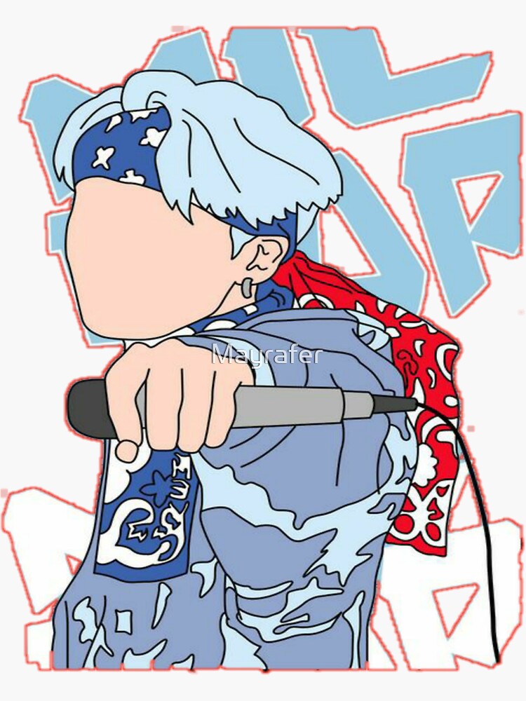 Suga Mic Drop Sticker For Sale By Mayrafer Redbubble