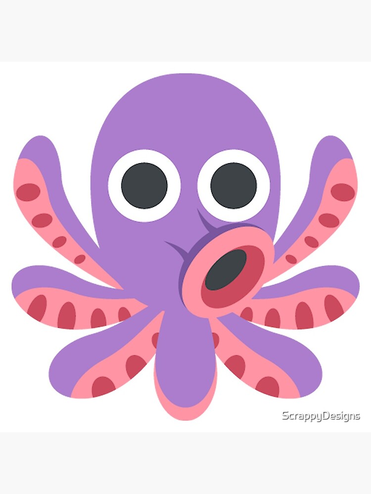 Octopus Emoji Canvas Print By ScrappyDesigns Redbubble