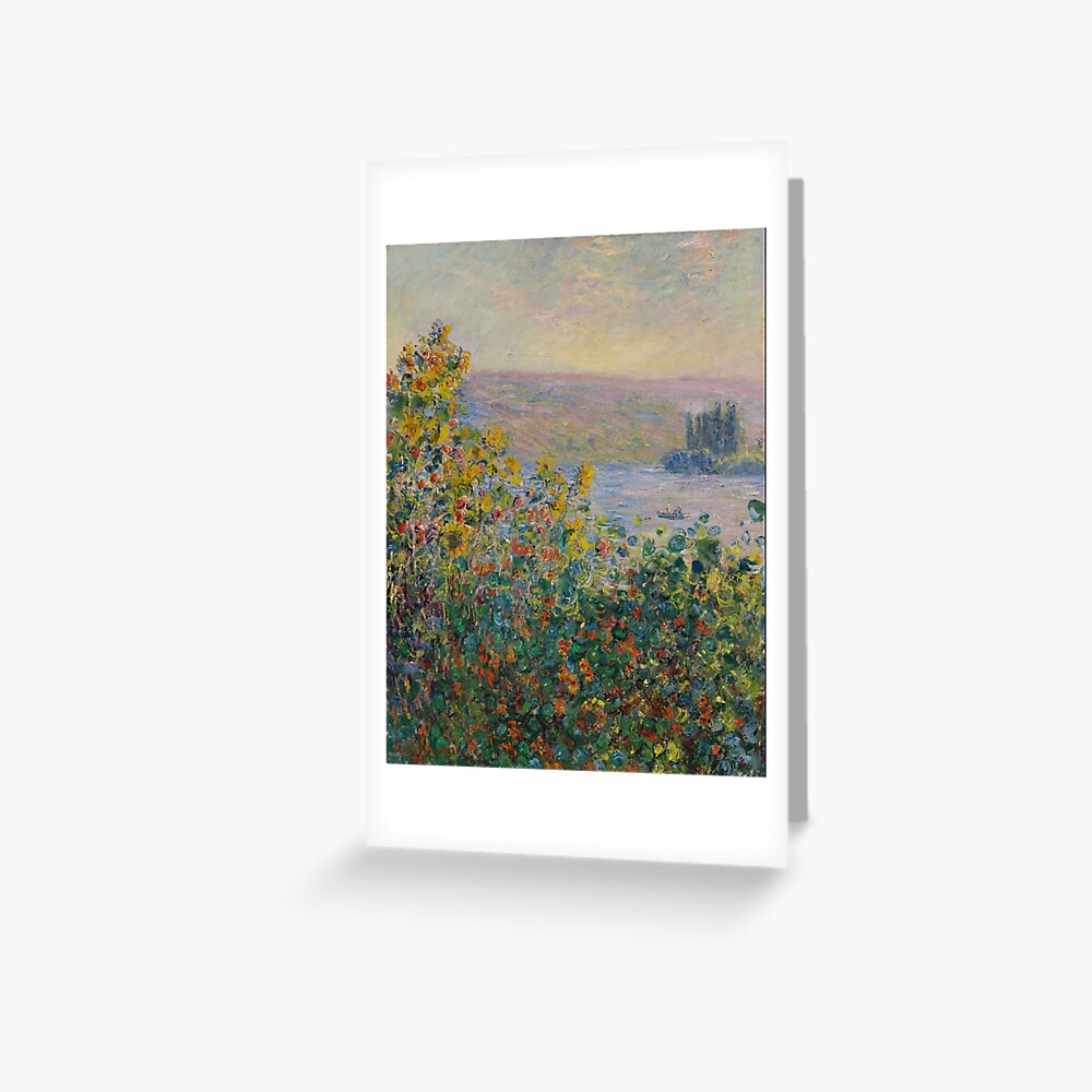 Claude Monet Flower Beds At Vetheuil Greeting Card For Sale By