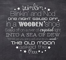 Winkin Blinkin and Nod – Square – Chalkboard by Janelle Wourms
