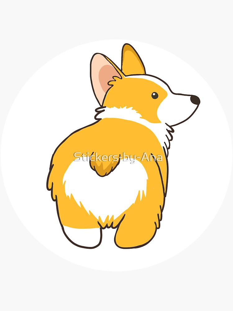 Corgi Butt Sticker For Sale By Stickers By Ana Redbubble