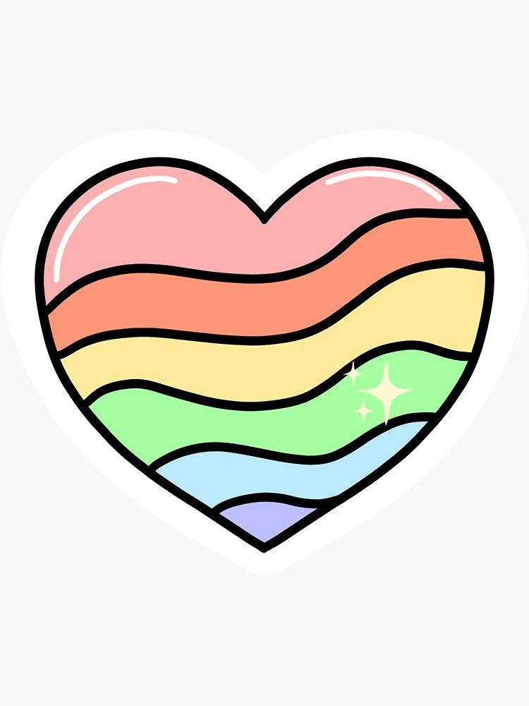 Gay Pride Heart Sticker For Sale By Gloomstickers Redbubble