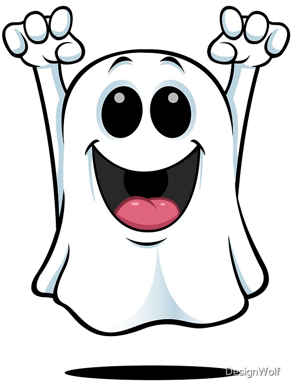 Cartoon Ghost Happy Stickers By DesignWolf Redbubble