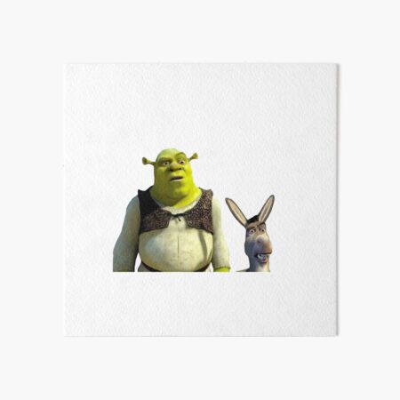 Shrek And Donkey Sticker Art Board Print By Albagegunde Redbubble