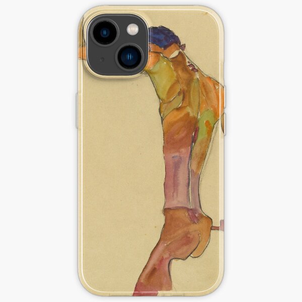 Egon Schiele Standing Male Nude With Arm Raised Back View Iphone