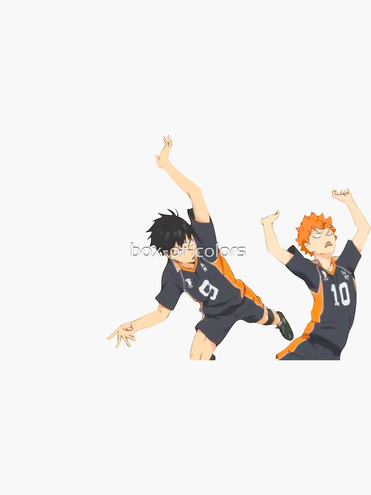 Haikyuu Kageyama Kicks Hinata Funny Sticker Sticker By Box Of