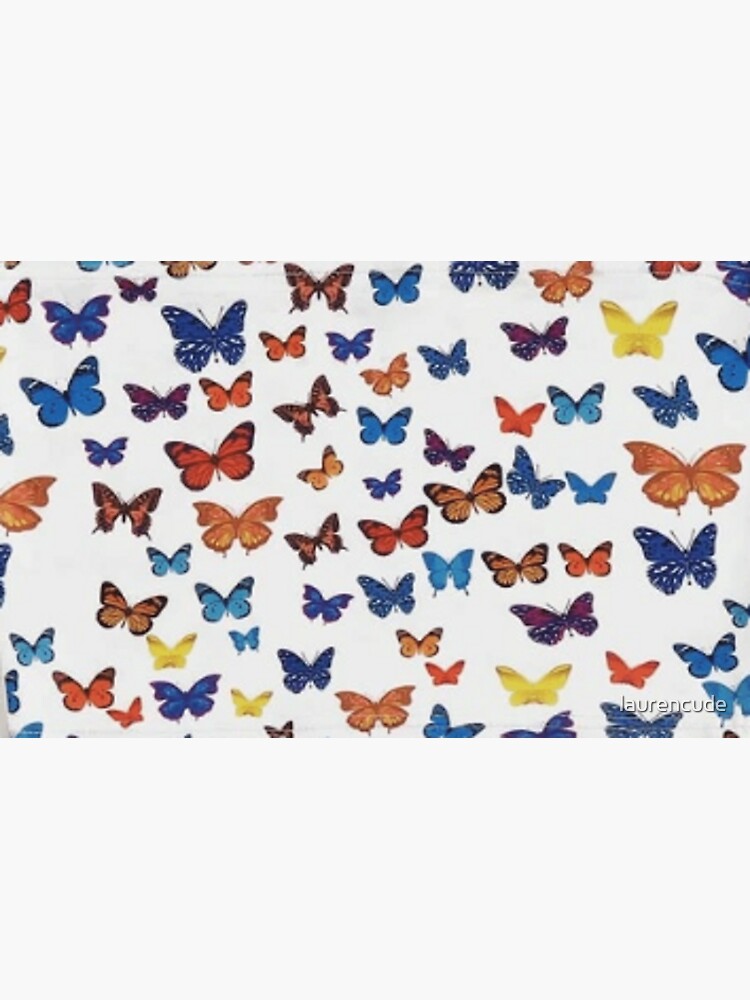 Colorful Rainbow Butterfly Print Face Mask Sticker For Sale By