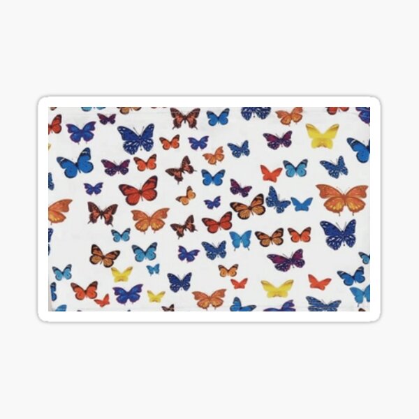 Colorful Rainbow Butterfly Print Face Mask Sticker For Sale By