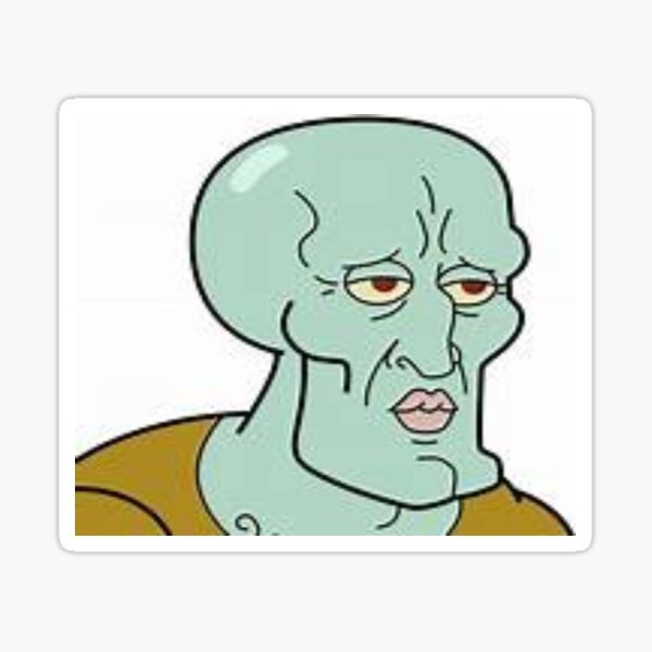 Funny Squidward Sticker Sticker By Cjsdesigns Redbubble