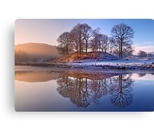 Clearing mist and reflections - River Brathay Canvas Print