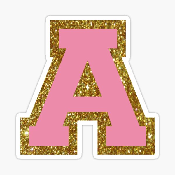 Gold And Pink Varsity Letter A Sticker For Sale By Byleahwithlove