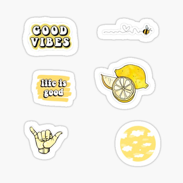 Yellow Sticker Pack Sticker For Sale By Laurenstickerrs Redbubble