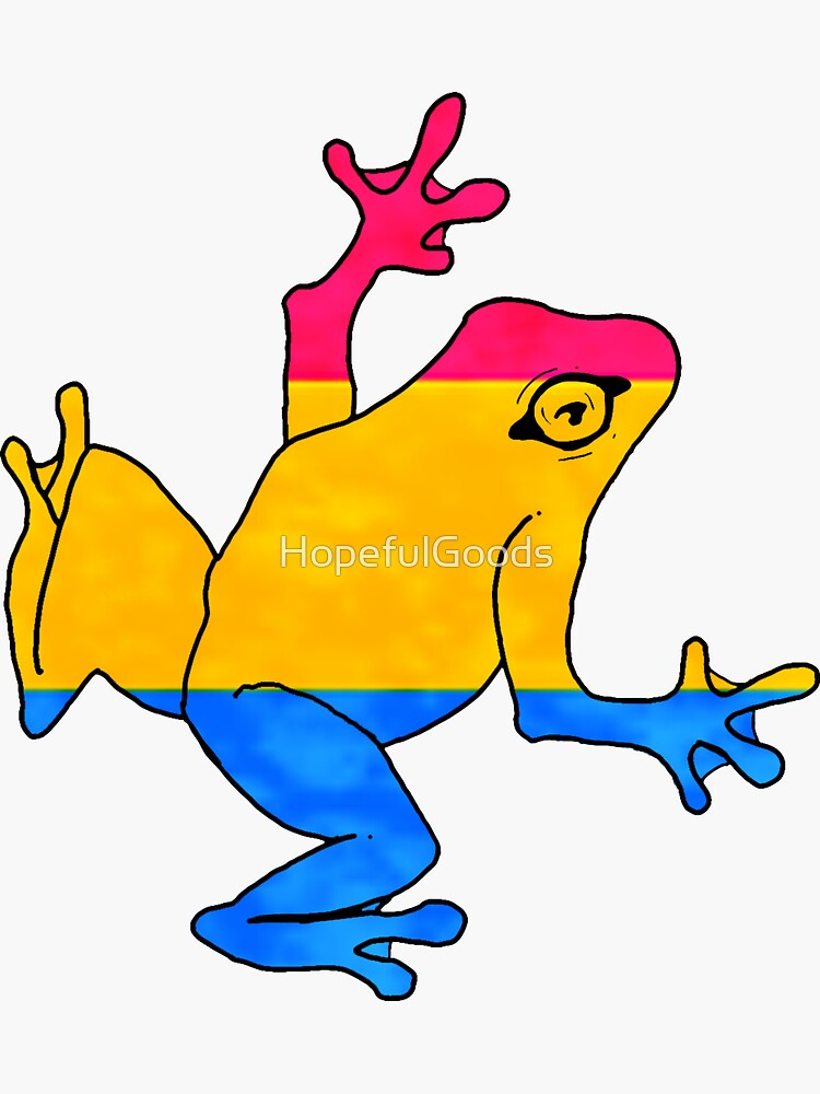 Pansexual Pride Flag Frog Sticker For Sale By Hopefulgoods Redbubble