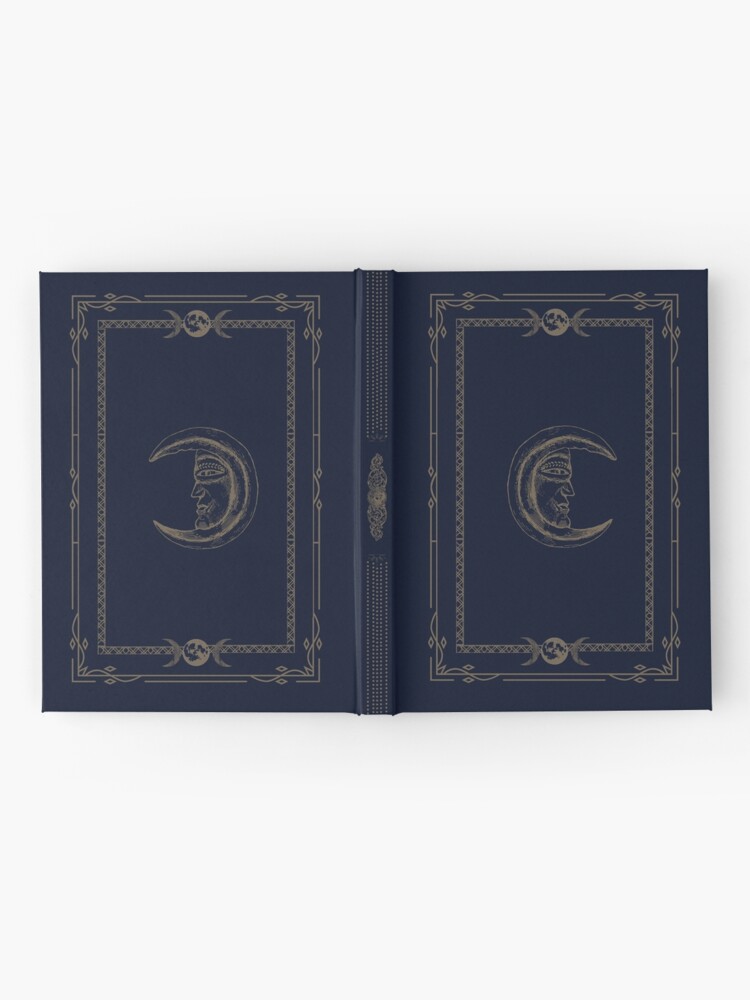 Carnet cartonné for Sale avec l œuvre Grimoire Vieille Lune Bleu