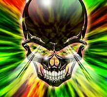 Crystal Skull on Psychedelic Flames by BluedarkArt
