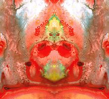 Om - Red Meditation - Abstract Art By Sharon Cummings by Sharon Cummings