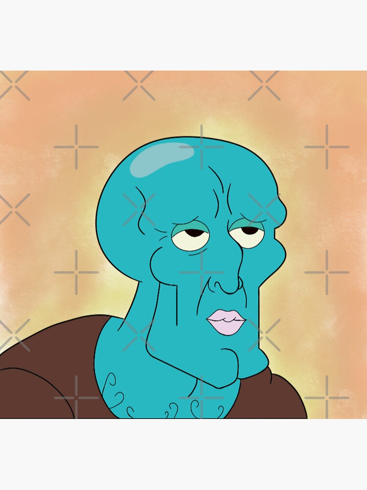 Handsome Squidward Sticker For Sale By Mamoesdoodles Redbubble