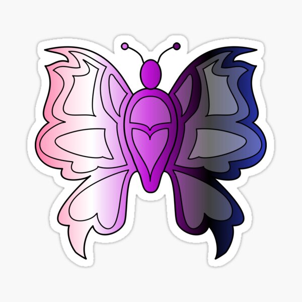 Genderfluid Pride Butterfly Sticker For Sale By TheCraftingSci