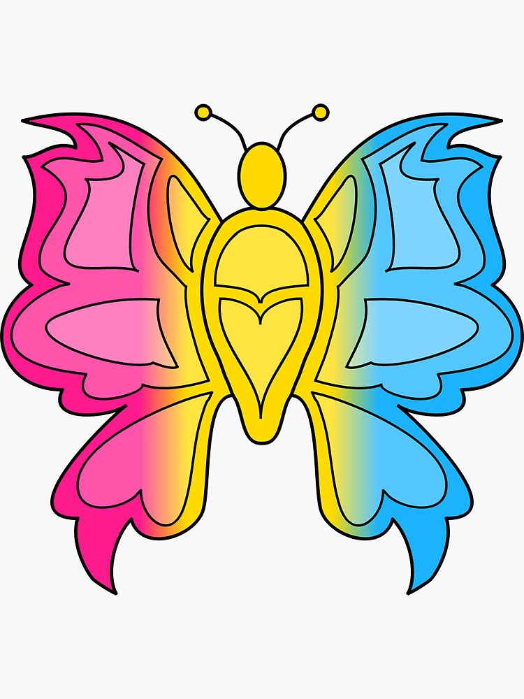 Pansexual Pride Butterfly Sticker For Sale By Thecraftingsci Redbubble