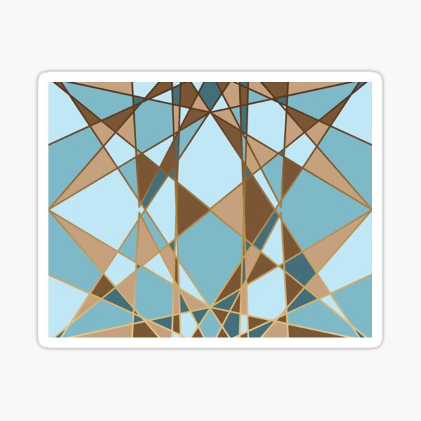 Gold Sacred Geometry Aqua Green And Brown Fractal Stained Glass Lead