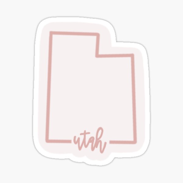 Cute Cursive State Outline Utah Sticker For Sale By Mccallfoy