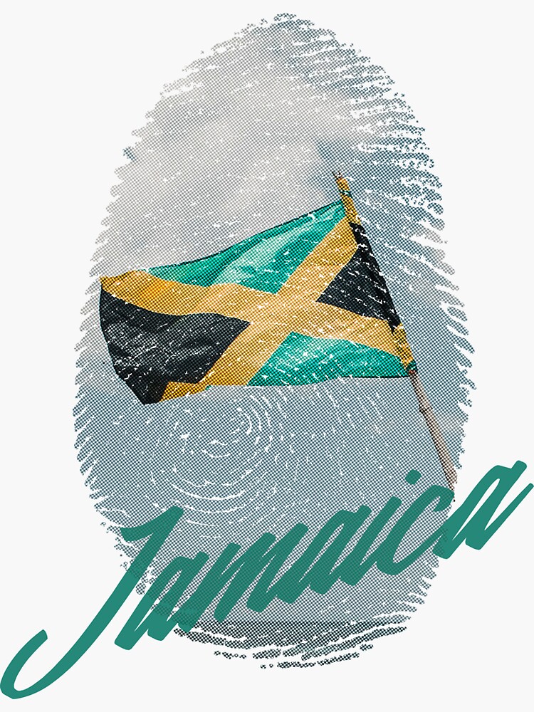 Jamaica Flag Fingerprint Sticker By Lernst Redbubble