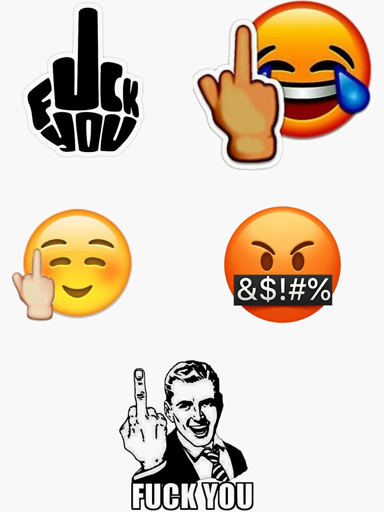 Fuck You Emoji Pack Sticker For Sale By Just A Dude Redbubble