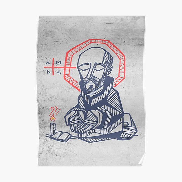 Saint Ignatius Of Loyola Hand Drawn Illustration Poster For Sale By