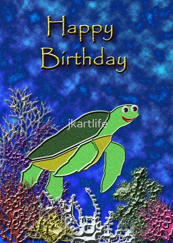 happy-birthday-sea-turtle-greeting-cards-postcards-by-jkartlife