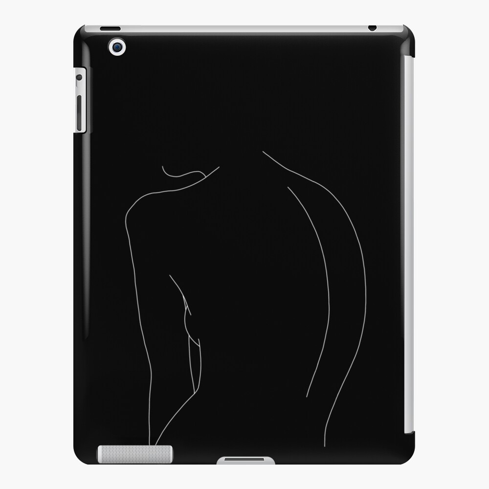 Nude Back Line Drawing Illustration Alex Black Ipad Case Skin For