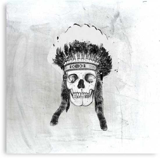 "Skull Indian Headdress" Canvas Prints by WAMTEES Redbubble