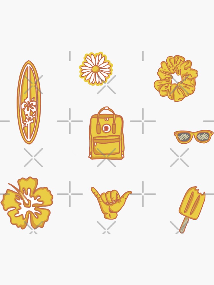 Yellow Sticker Set Pack Sticker By Fantasygestalt Redbubble