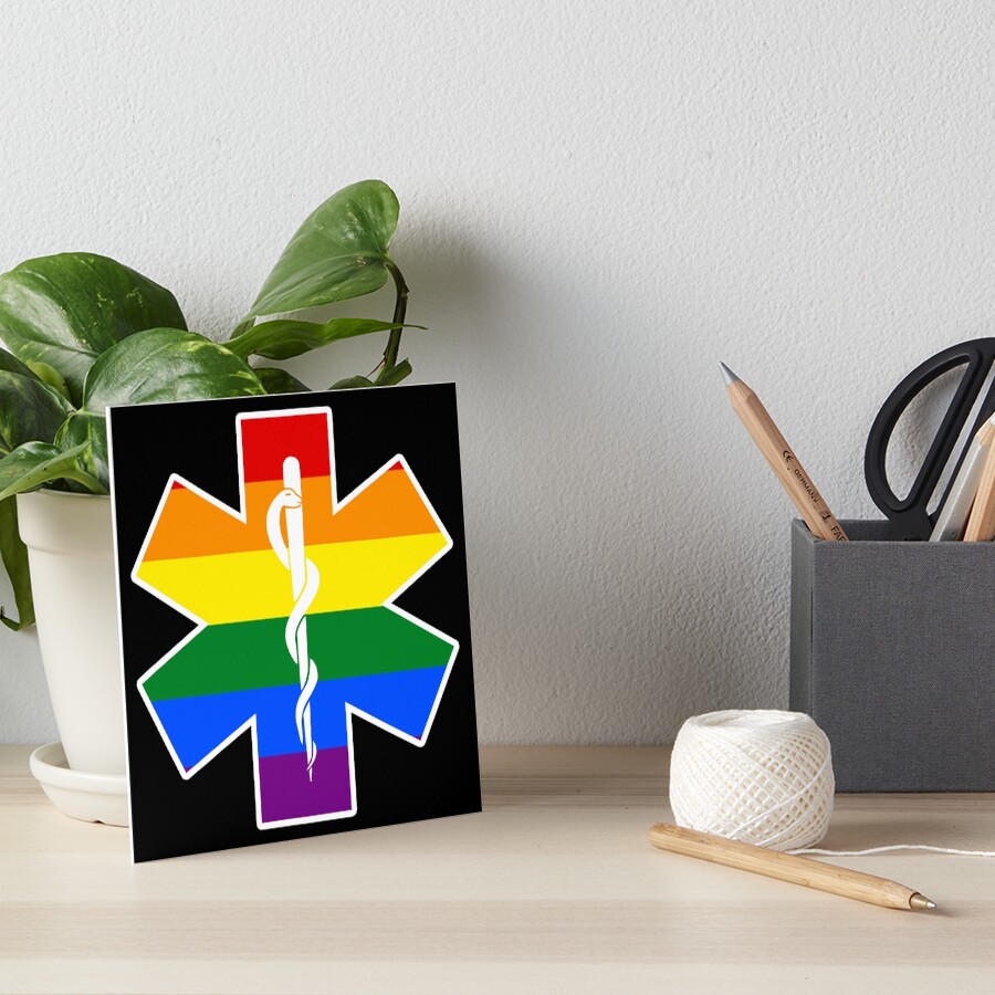 EMT Paramedic Star Of Life EMS Gay Pride Flag LGBT Art Board Print By