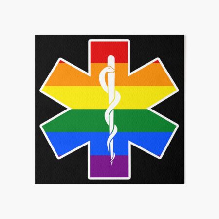 Emt Paramedic Star Of Life Ems Gay Pride Flag Lgbt Art Board Print By