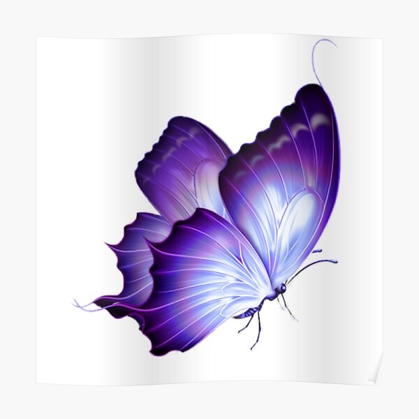 Purple Butterfly Poster For Sale By Saif Uddin Redbubble